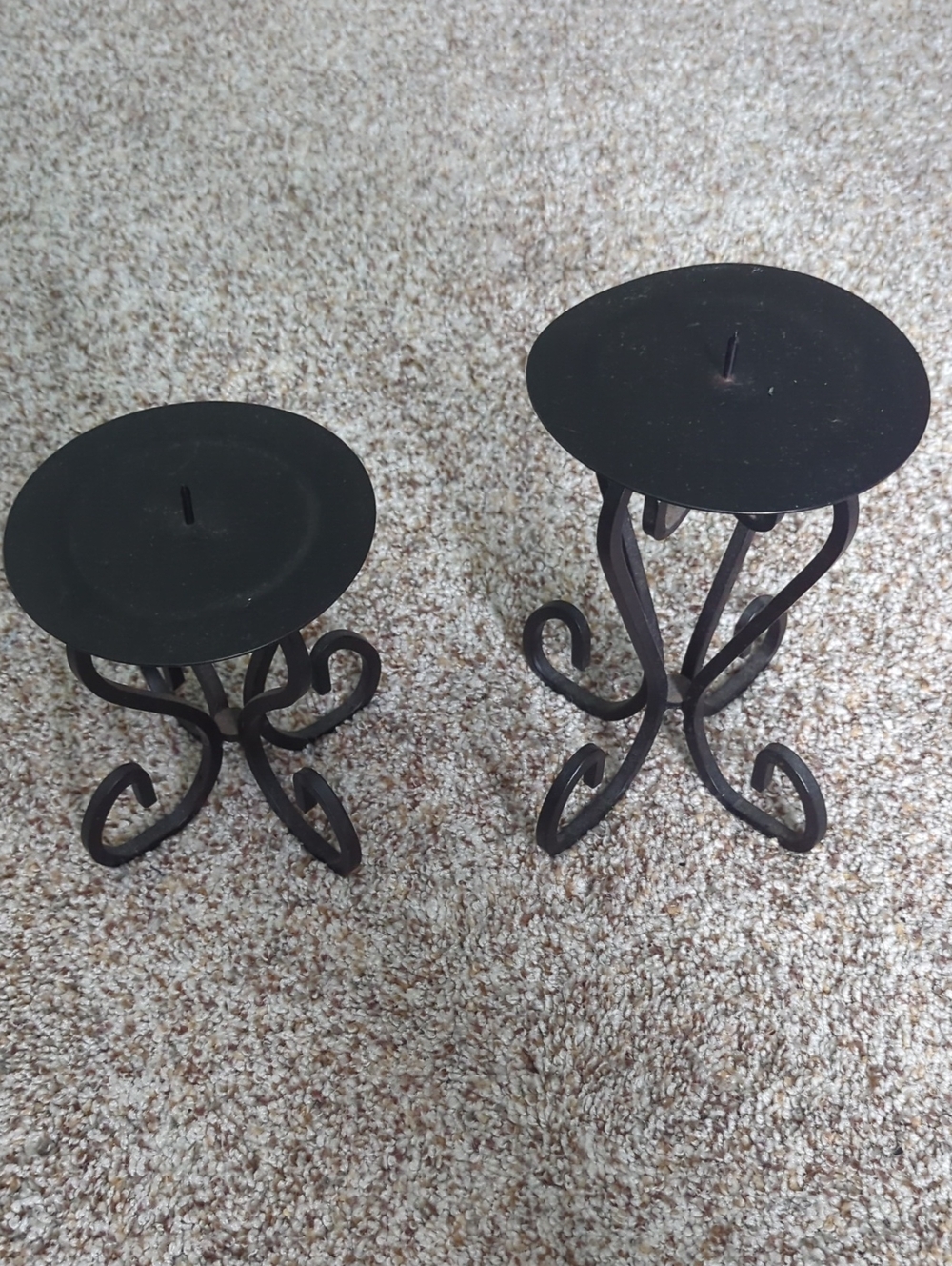 Black Wrought Iron Candle Holders - Home Accents